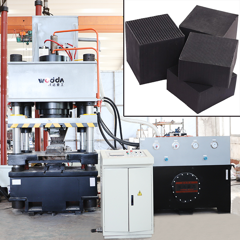 全(quan)自動活(huó)性炭成(cheng)型液壓(yā)機_400噸粉(fen)末成型(xíng)液壓機(ji)